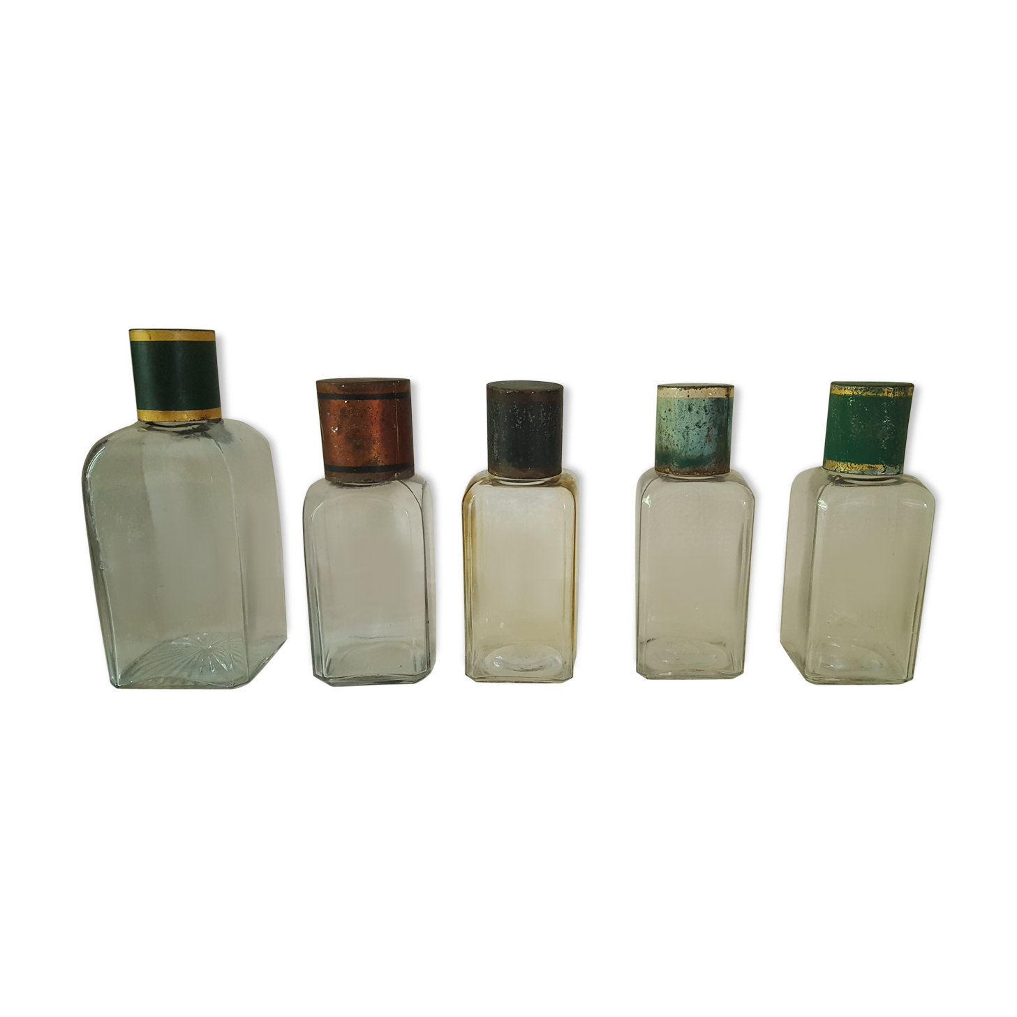 Pack of 5 antique pharmacy jars