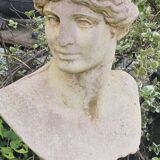 Large bust of apollo in cut stone height 45 cm