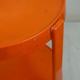 Circular orange Italian Space Age plastic trolley