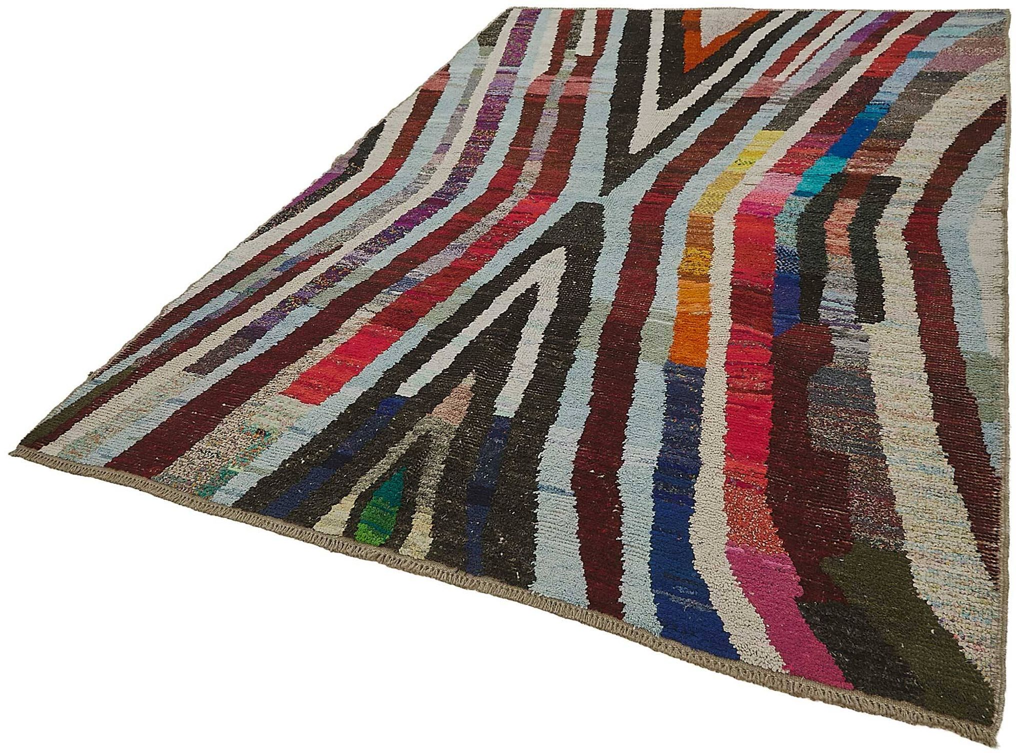 Tapis boho recyclé turc fait main 200 cm x 296 cm