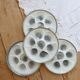 4 vintage oyster plates Moulin des Loups earthenware in blue-grey gradient