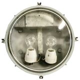 Grey Industrial Cast Aluminium Wall or Ceiling Light from Elektrosvit, 1970s