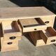Magnificent old professional desk counter made of solid light walnut.
