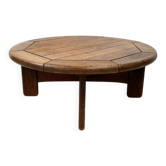 Table basse vintage de style brutaliste danois en chêne, années 1960