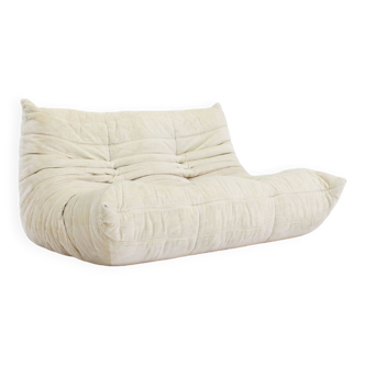 Original Togo ligne Roset sofa in beige fabric by Michel Ducaroy