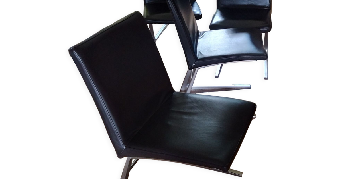 6 leather chairs mariposa deluxe boconcept | Selency