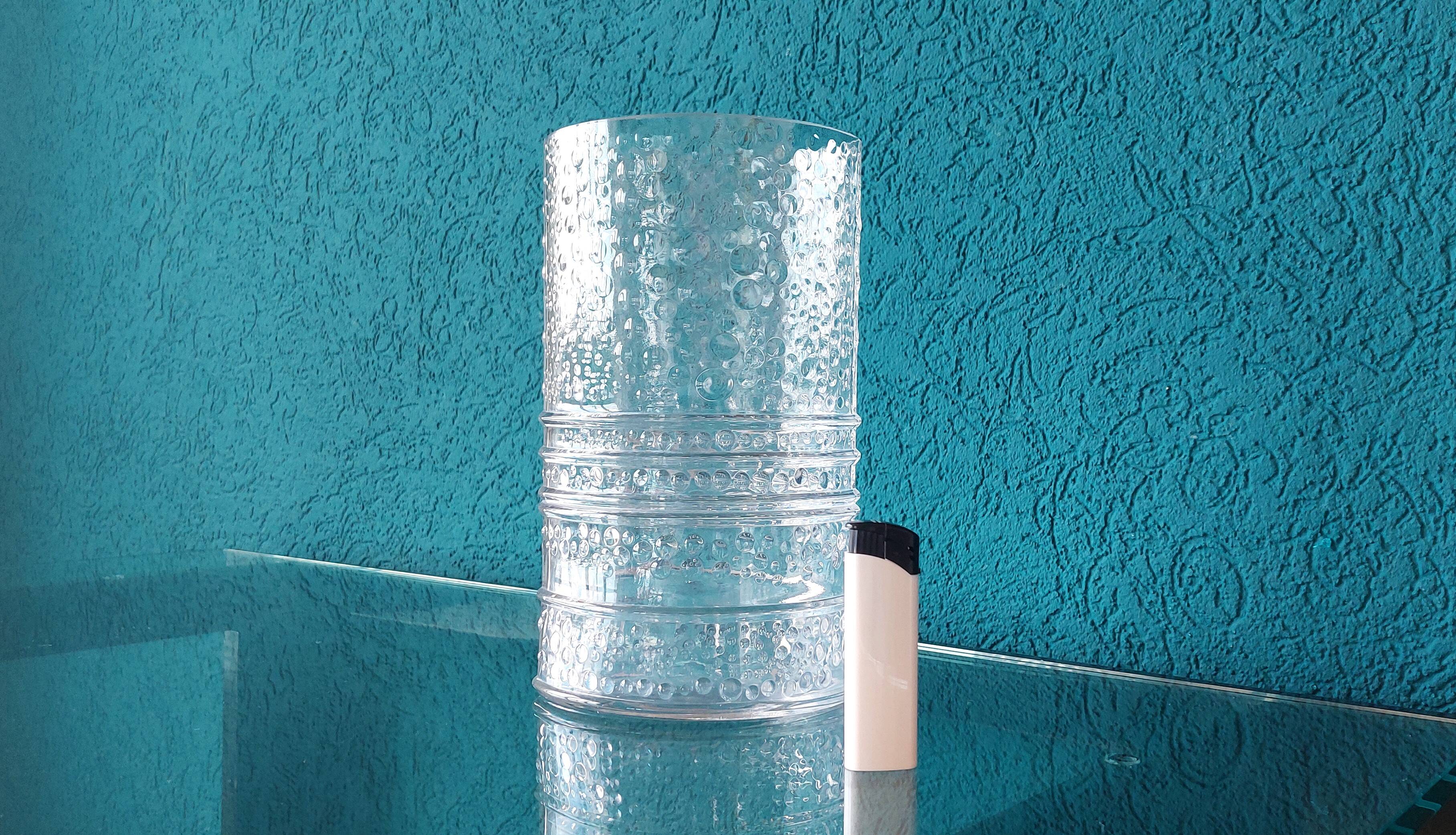 Vintage Structured Glass Vase by Willem Heesen for Leerdam Glass Factory