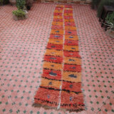 Moroccan vintage azilal hallway carpet berber 377 x 67 cm