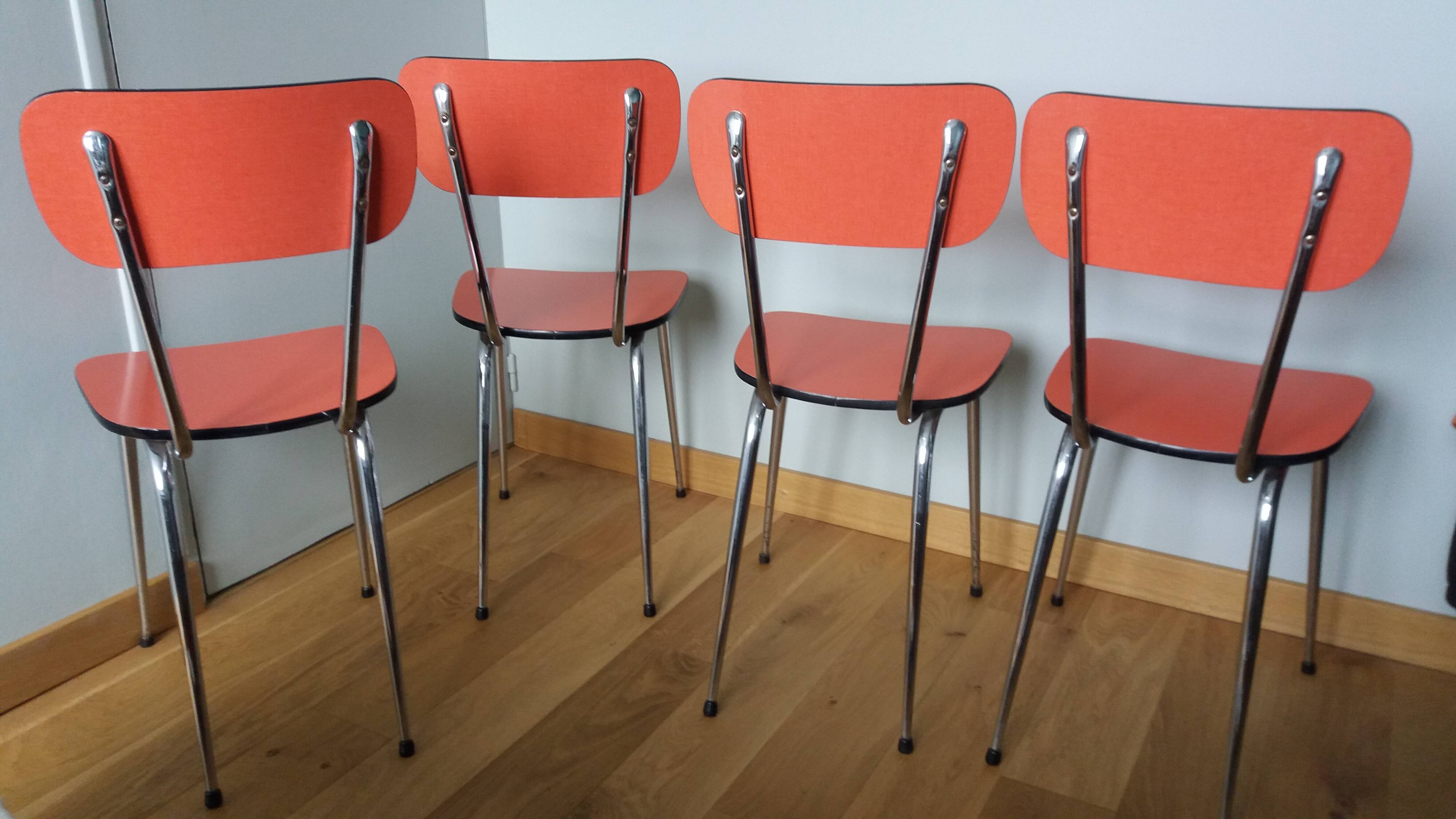 Chairs in formica and chrome metal