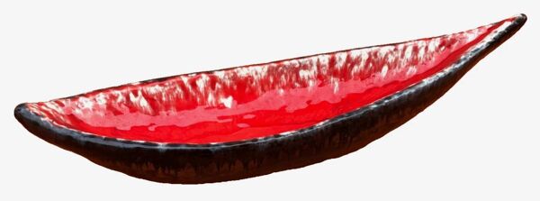 Années 1960 Grande coupe à fruits/Centre de table ''Pirogue'' style Vallauris