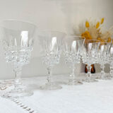6 Arques crystal red wine glasses, Tuileries model
