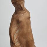 Draped Tanagra after Alexandre Bigot, Terracotta statuette, 20 cm