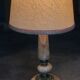 Antique lamp base in onyx stone and brass 40 cm