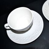 SARREGUEMINES Set of 2 plain molded opaque earthenware cups 1900