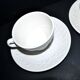 SARREGUEMINES Set of 2 plain molded opaque earthenware cups 1900