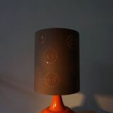 Orange ceramic lamp from the 70s