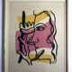 Fernand LEGER, Profile with Flower, c. 1948. Signed and stamped lithograph.