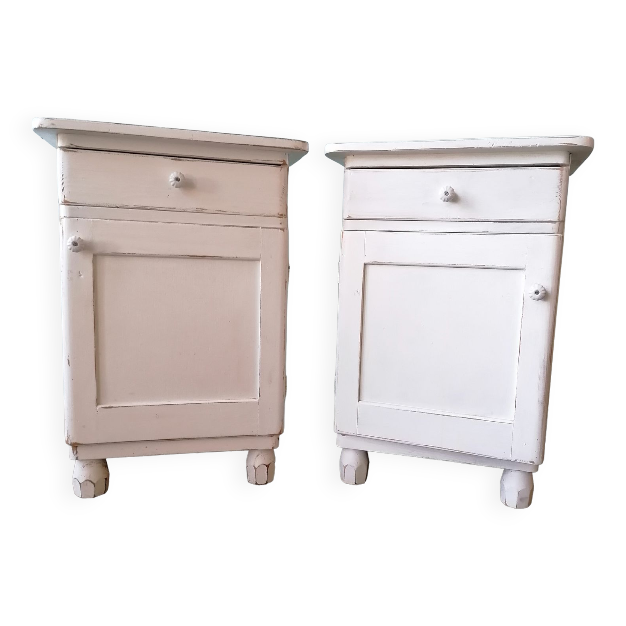 Pair of vintage wooden bedside tables
