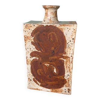 Danish Mid-Century Modern Pottery Table Lamp with Abstract Design 1975