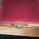 superb set of (8/10) Louis XV chairs in solid cherry with burgundy velvet