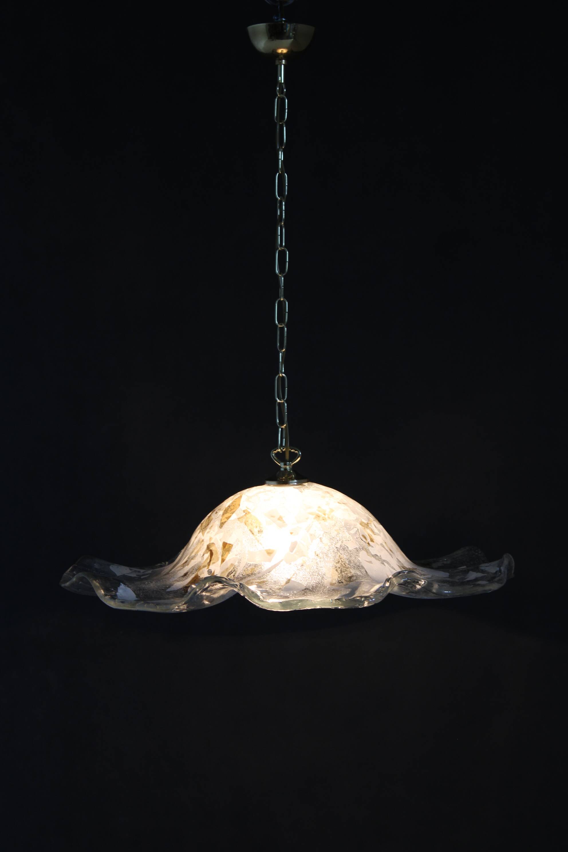 1980s Large Murano Glass Pendant Light, Italy