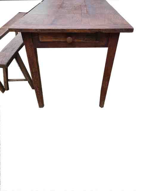 Farmhouse table in chene 200cm + 2 benches