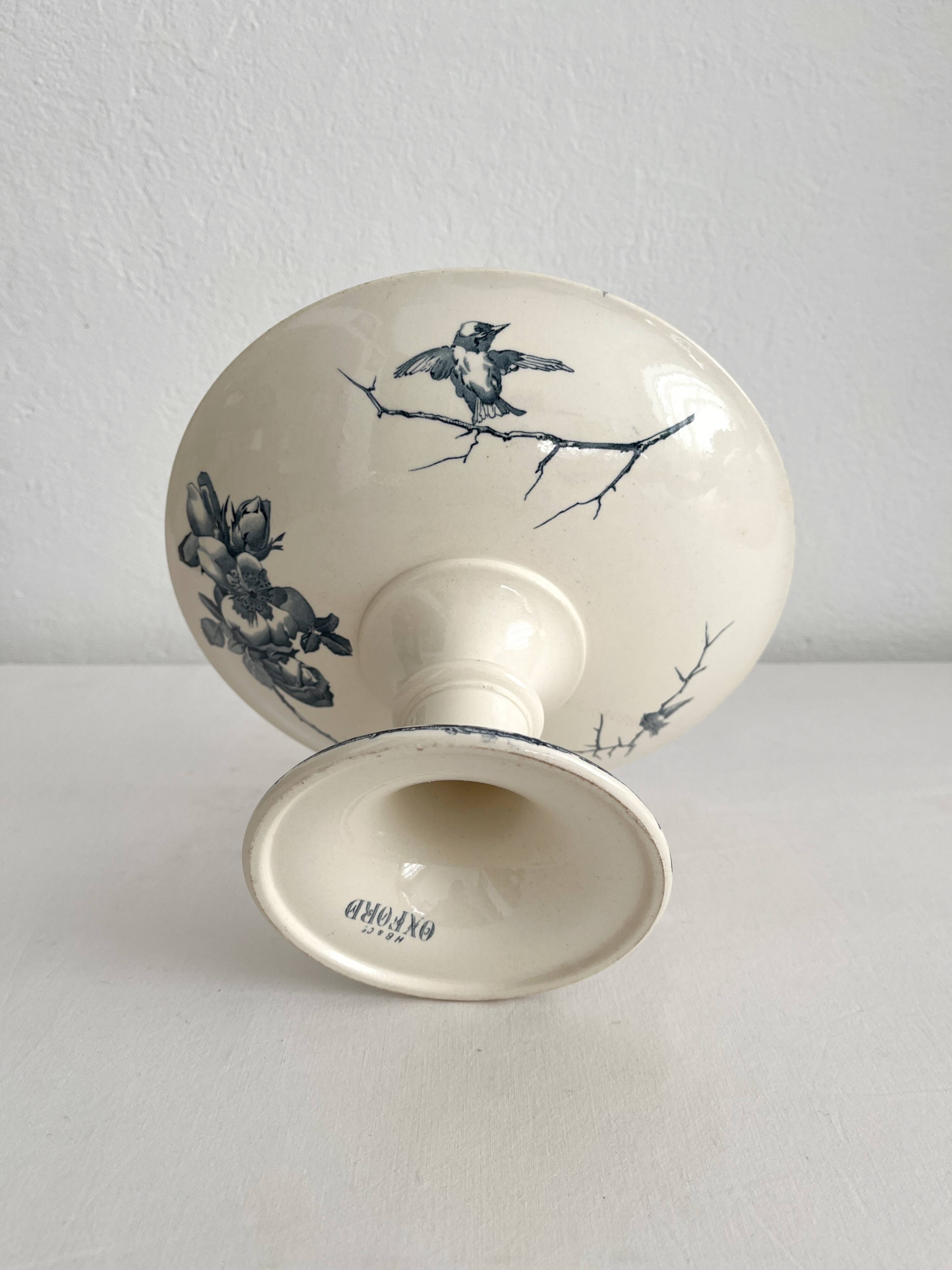 Earthenware compote "Oxford" Choisy le Roi