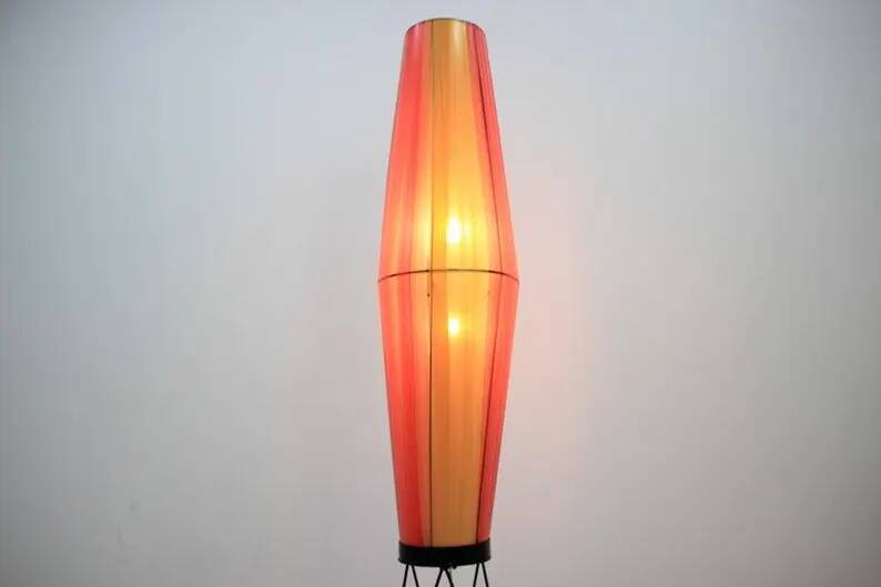 Big Midcentury Space Age Rocket Lamp, 1970s
