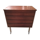 Commode en palissandre et métal brossé