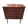Rosewood and brushed metal chest of drawers