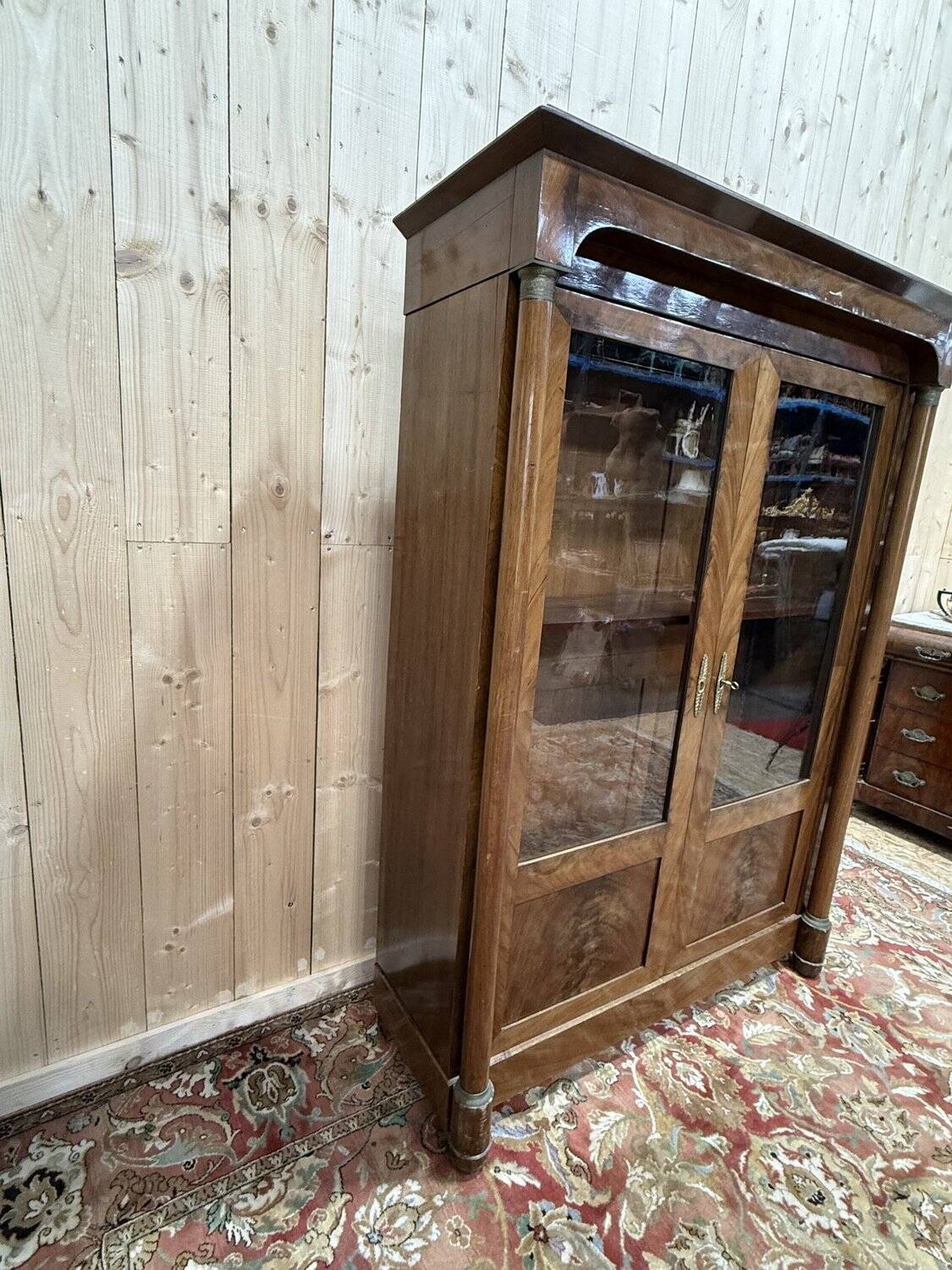 Library - Empire style display cabinet in mahogany