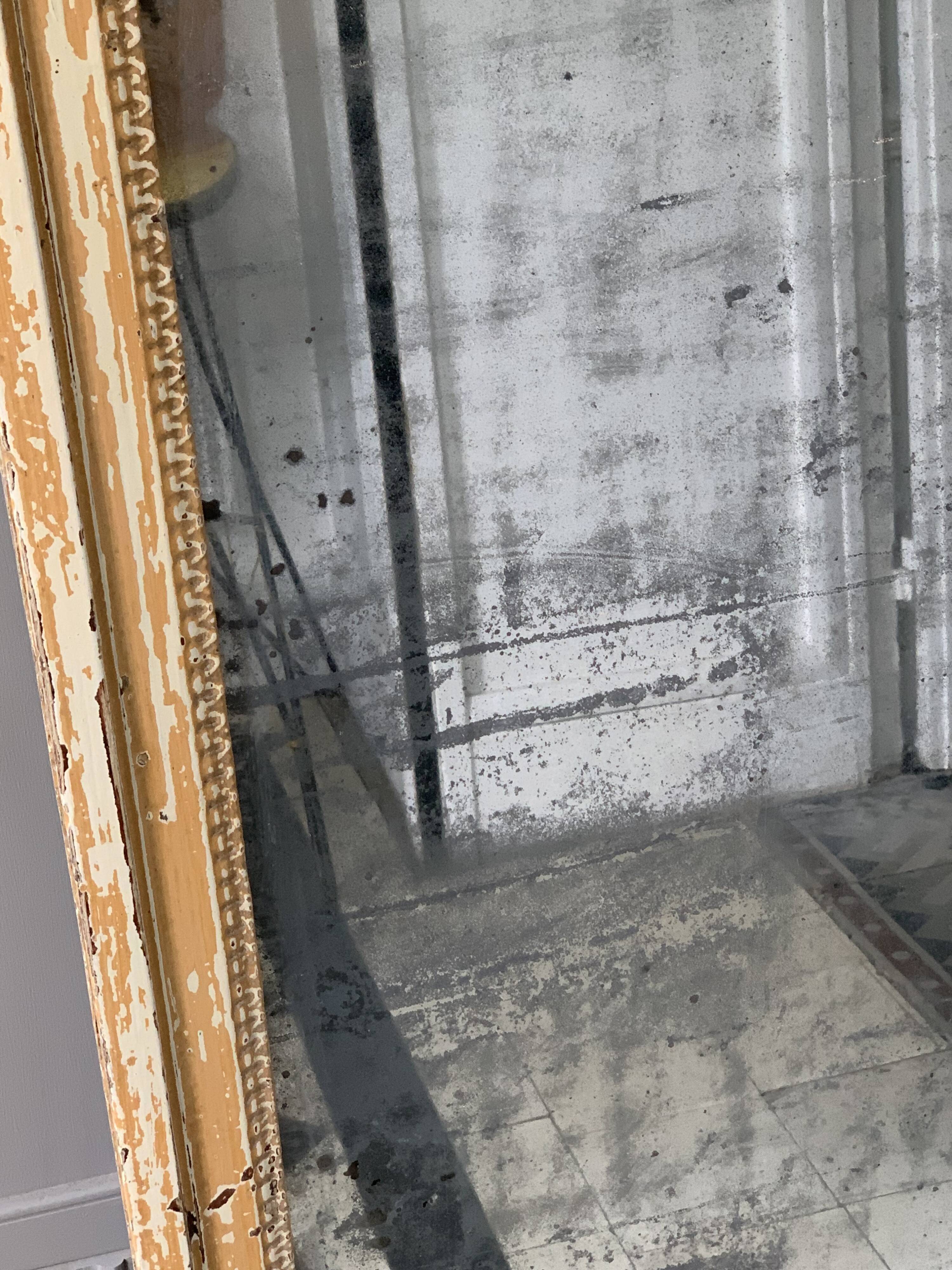 19th century mercury mirror patinated trumeau