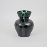 Black and green ceramic vase