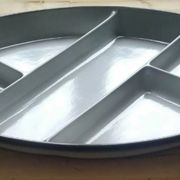 Dish with ceramic compartments