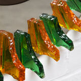 Miroir mural en verre de cristal des années 1960