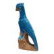 Turquoise glazed ceramic cockatoo parrot statuette 30 cm