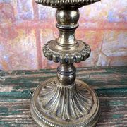 Lampe ancienne en laiton – Abat-jour à franges
