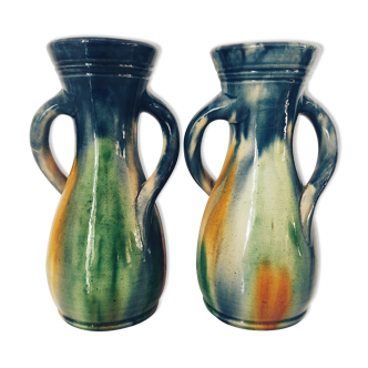 Paire vases grès flamand