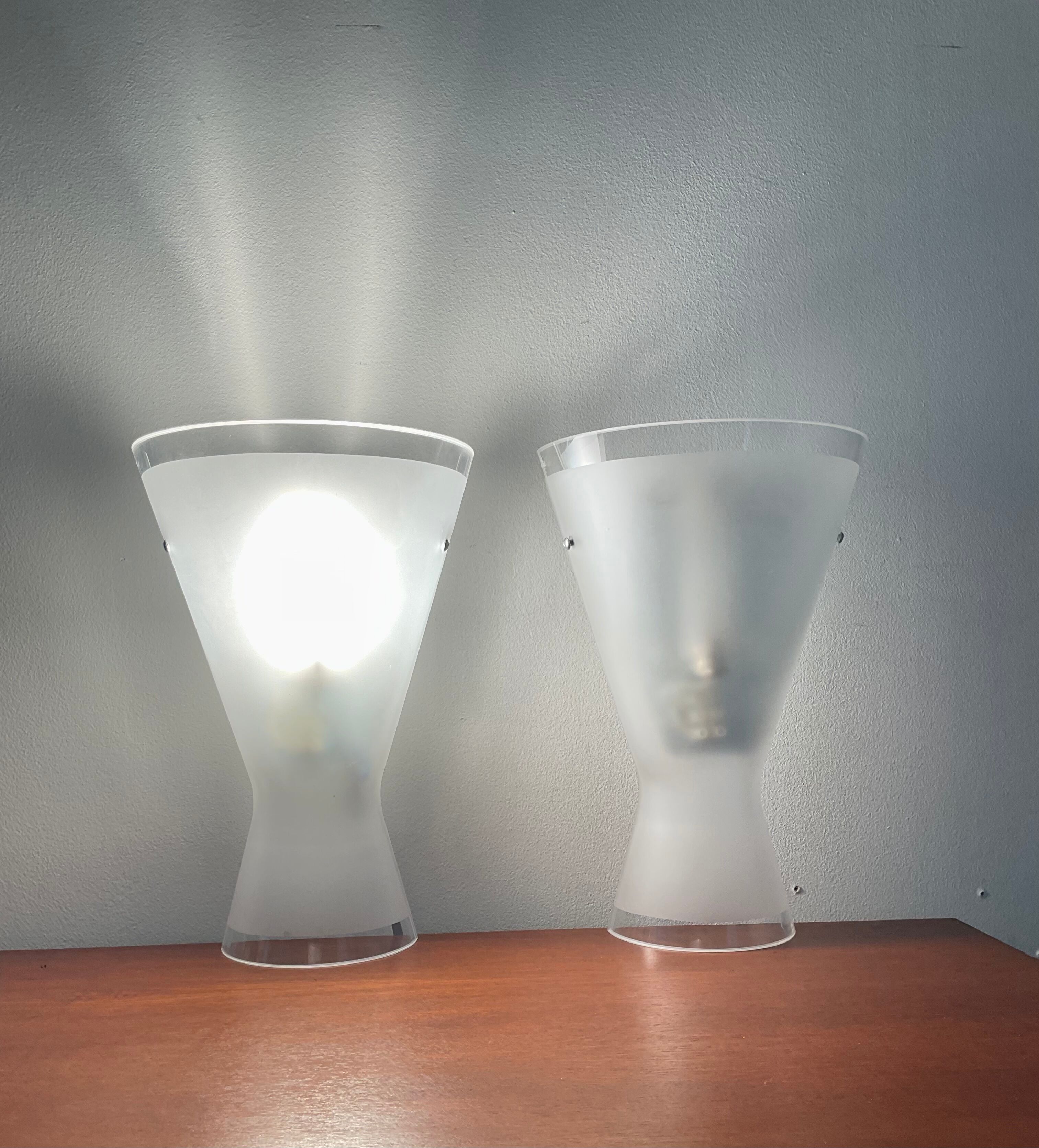 Pair of wall lamps by Lucio De Majo in De Murano glass