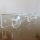 Wall coat rack in transparent plexiglass 3 hooks. 1980