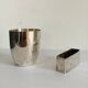 Art Nouveau silver-plated napkin holder with hallmark + case