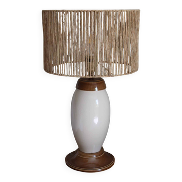 Lampe à poser en céramique craquelée, années 80