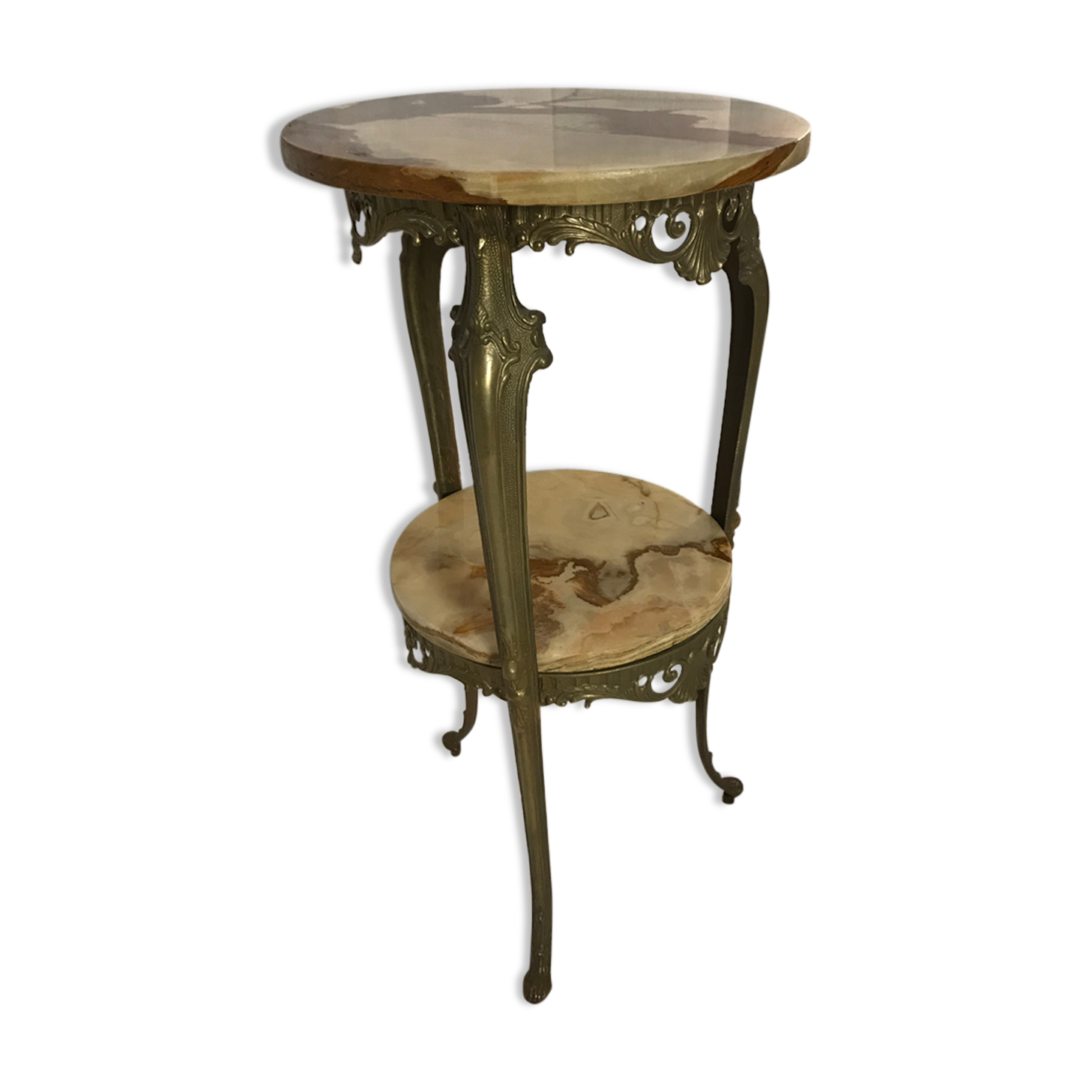 Vintage saddle in albathus and brass