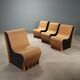 Lot de 4 fauteuils modernes en carton et Forex, années 2000