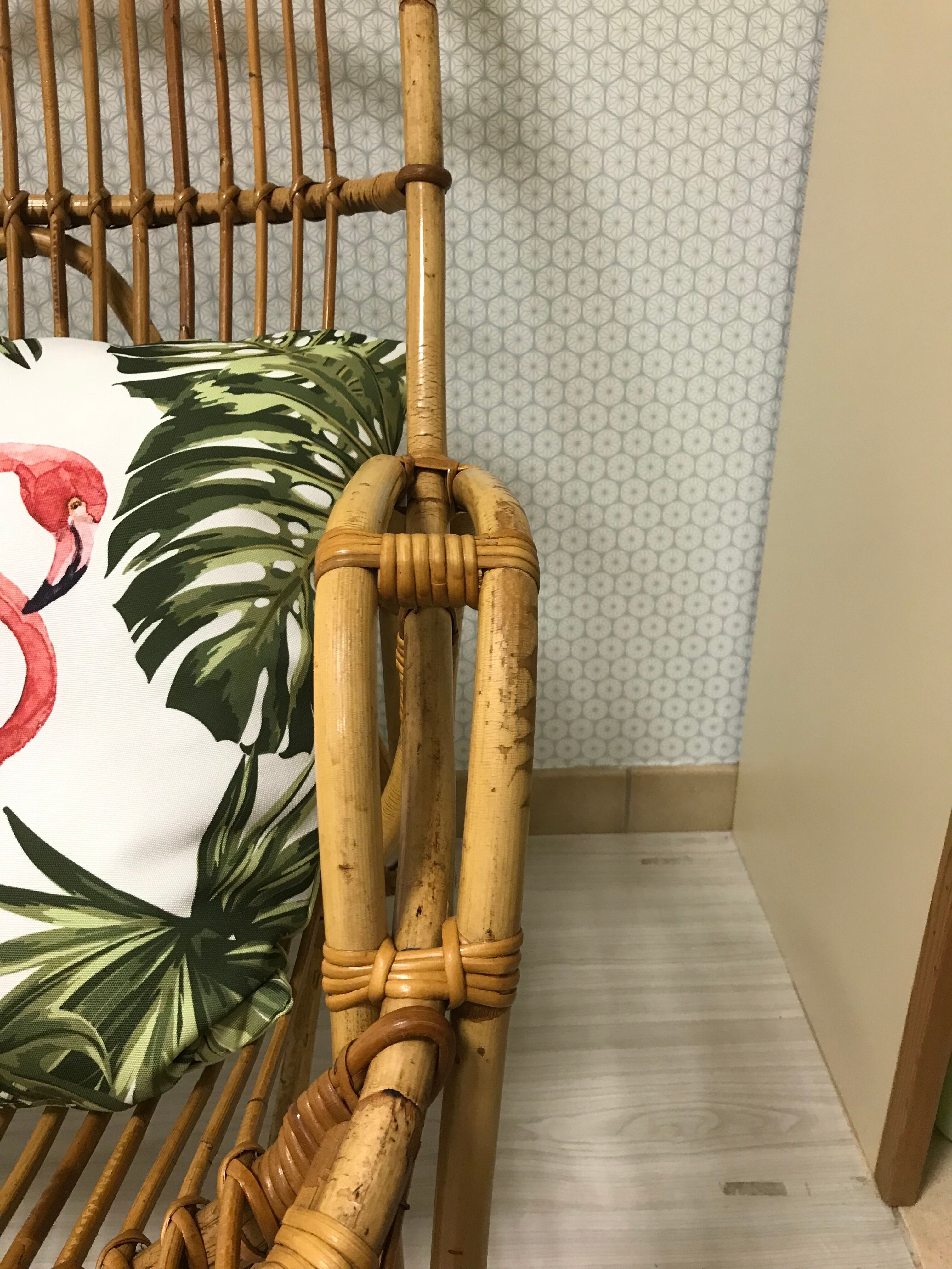 Vintage rattan armchair