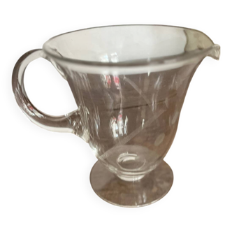 Chiseled glass water pitcher