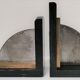 Pair of patinated steel bookends Art Deco style