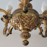 Bronze chandelier 5 branches 60s