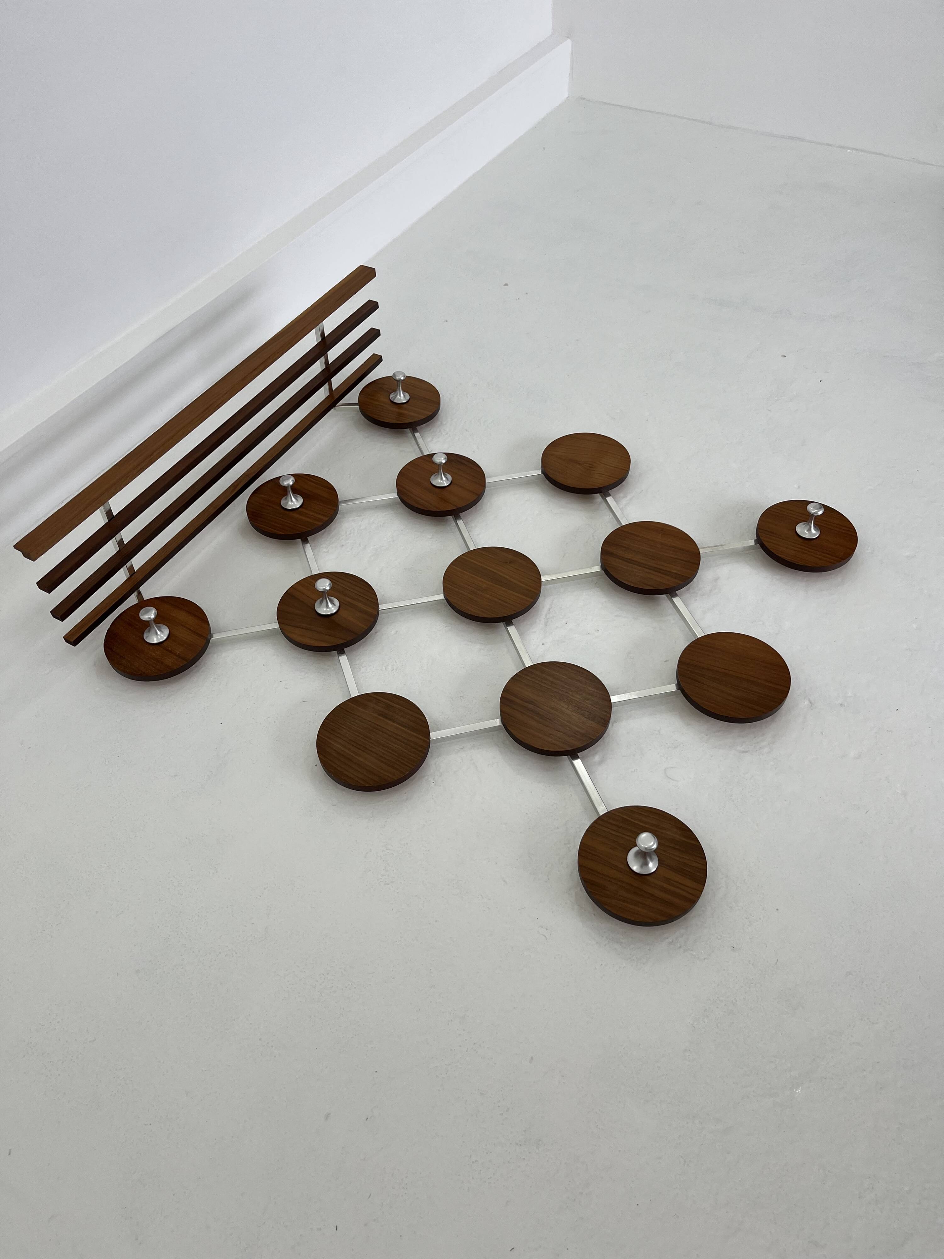 Vintage Scandinavianteak and Metal Coat Rack, 1960s