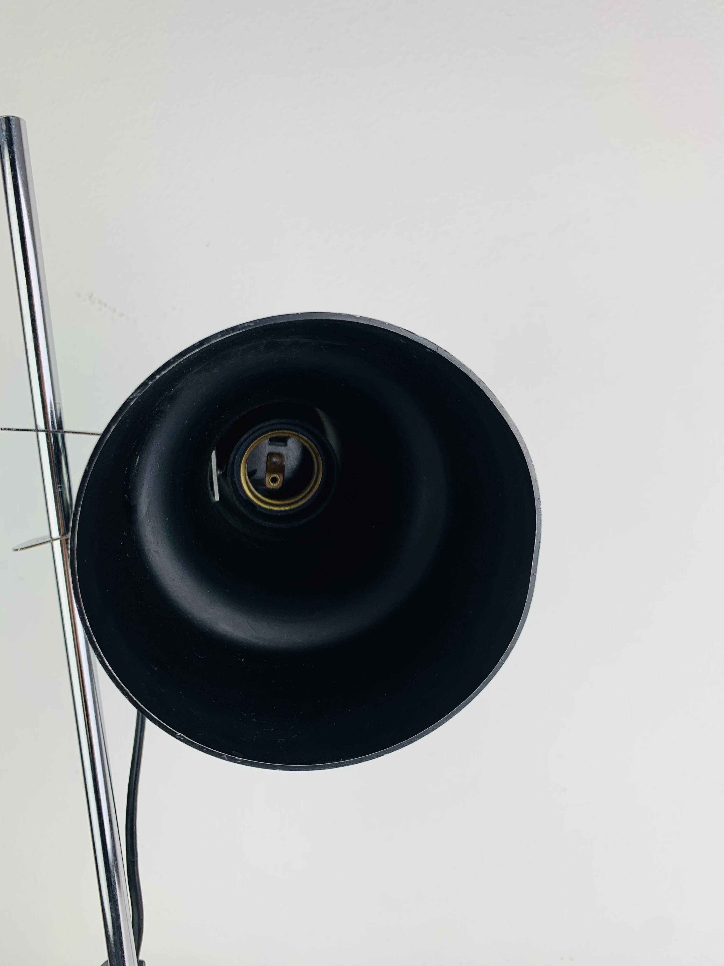 Lampe de bureau spot noir et chrome, années 60, réglable